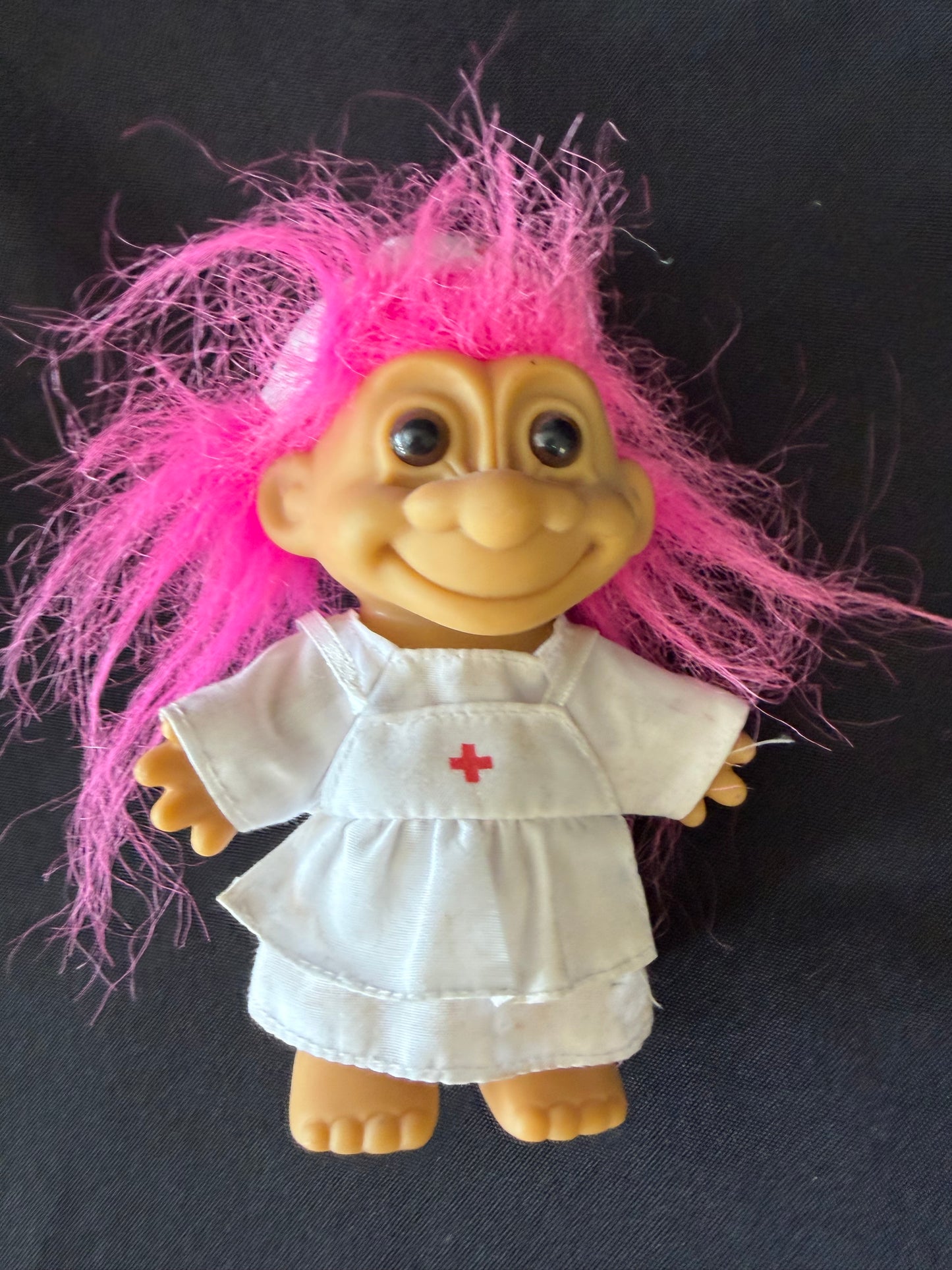 Set of 2 Russ Berrie Troll Dolls — “Lucky Nurse” & Dressed