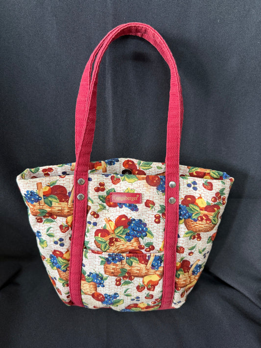 Longaberger Homestead — Small Tote Bag in Fruit Basket Pattern