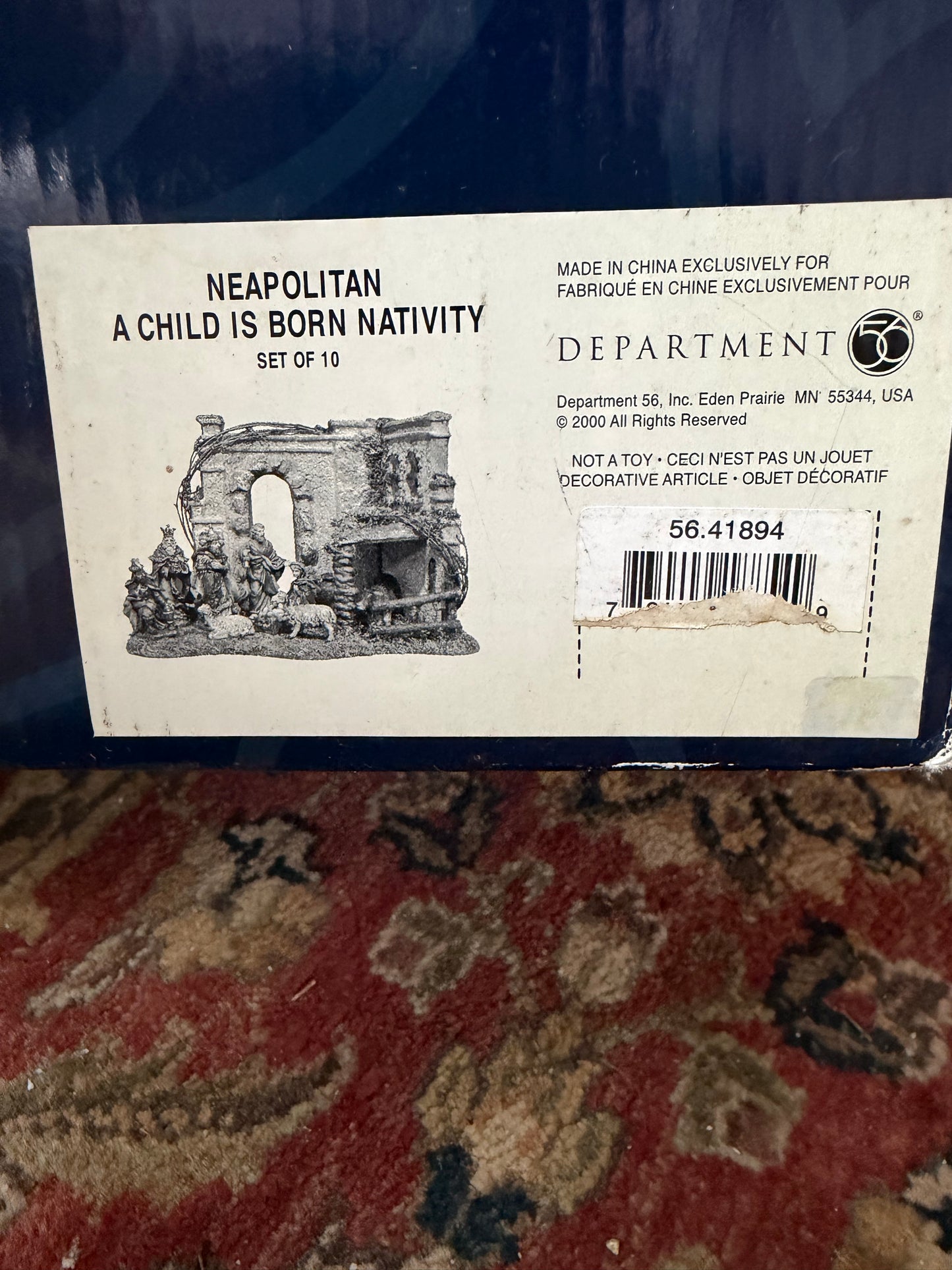 Vintage Department 56 Neapolitan “A Child is Born” 10-Piece Nativity Set