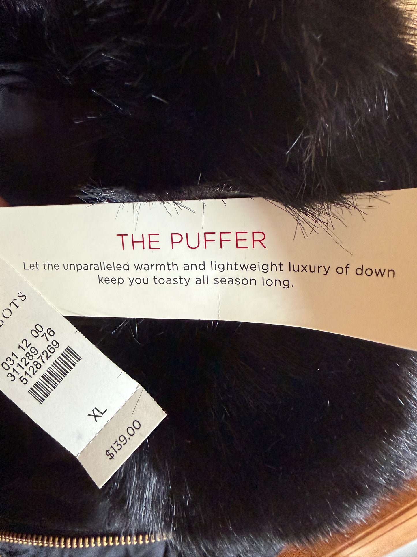 Talbots — Women's Down Black Puffer Vest (new with tag)