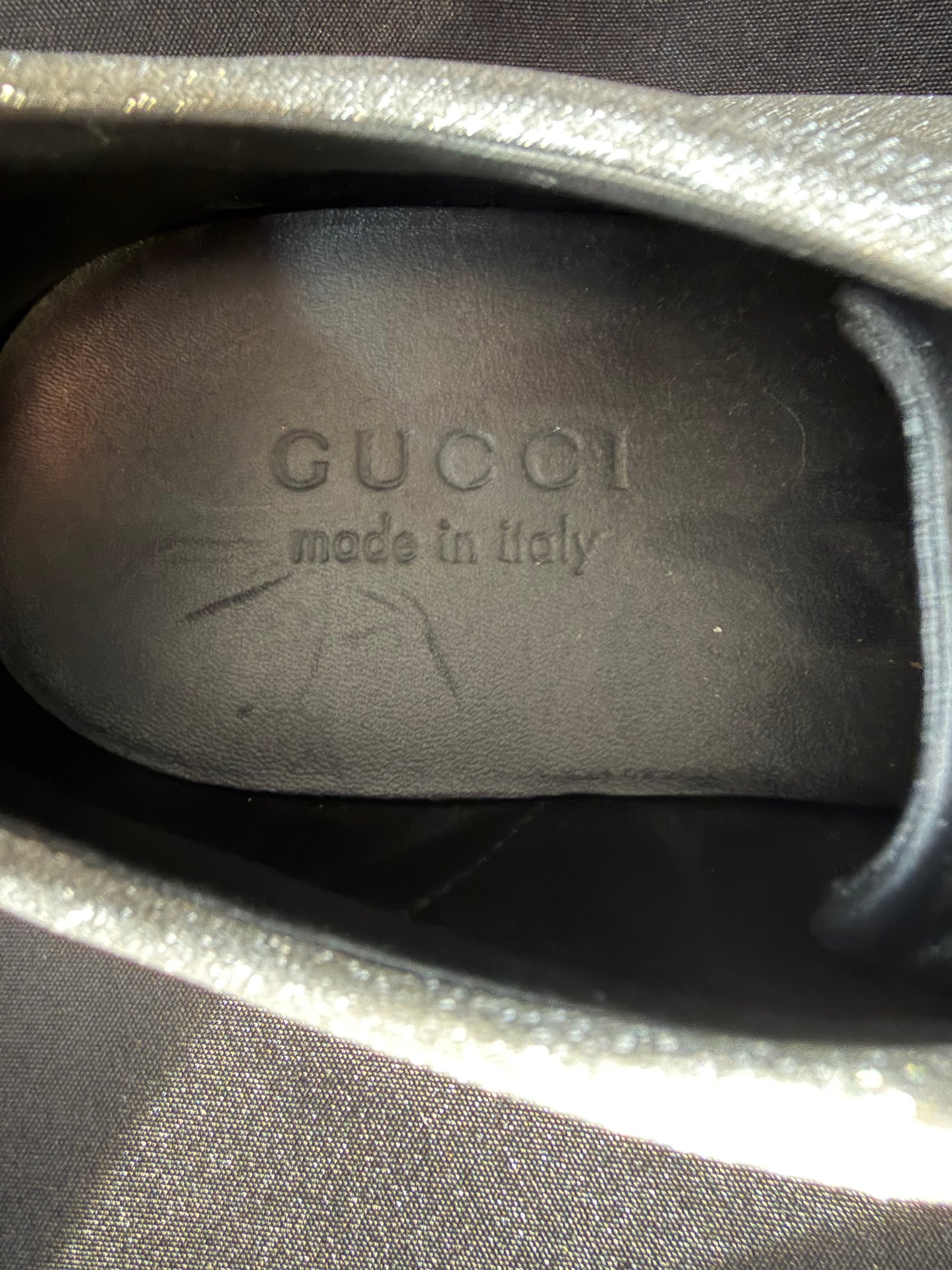 Gucci Bambi Web Silver Sparkle Low Top Sneakers 414864