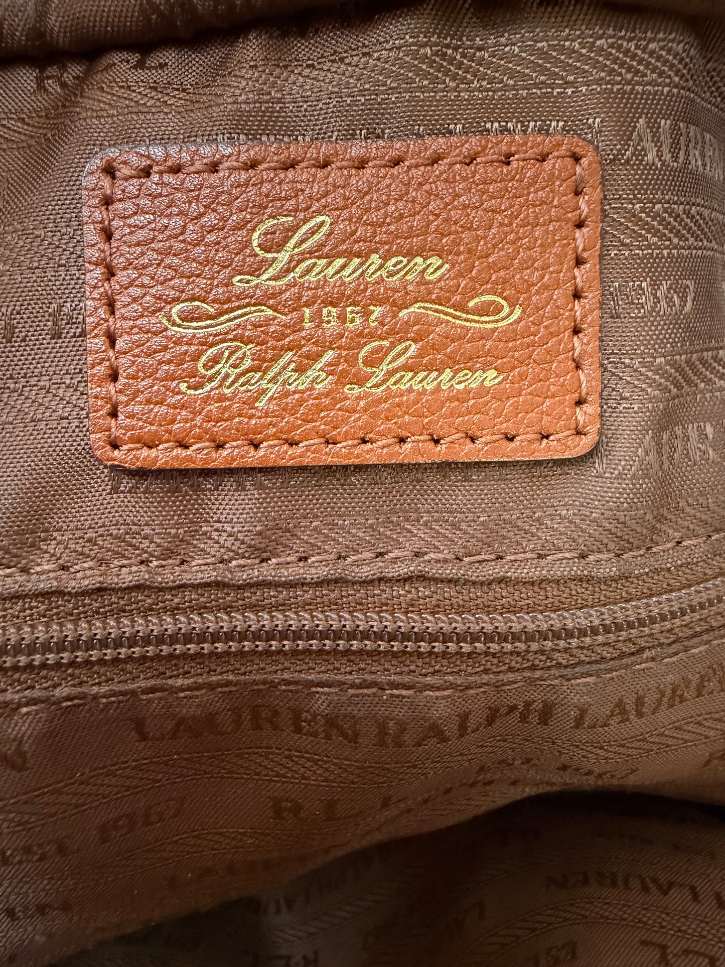 Lauren Ralph Lauren Large Leather Marcy Satchel — Brown