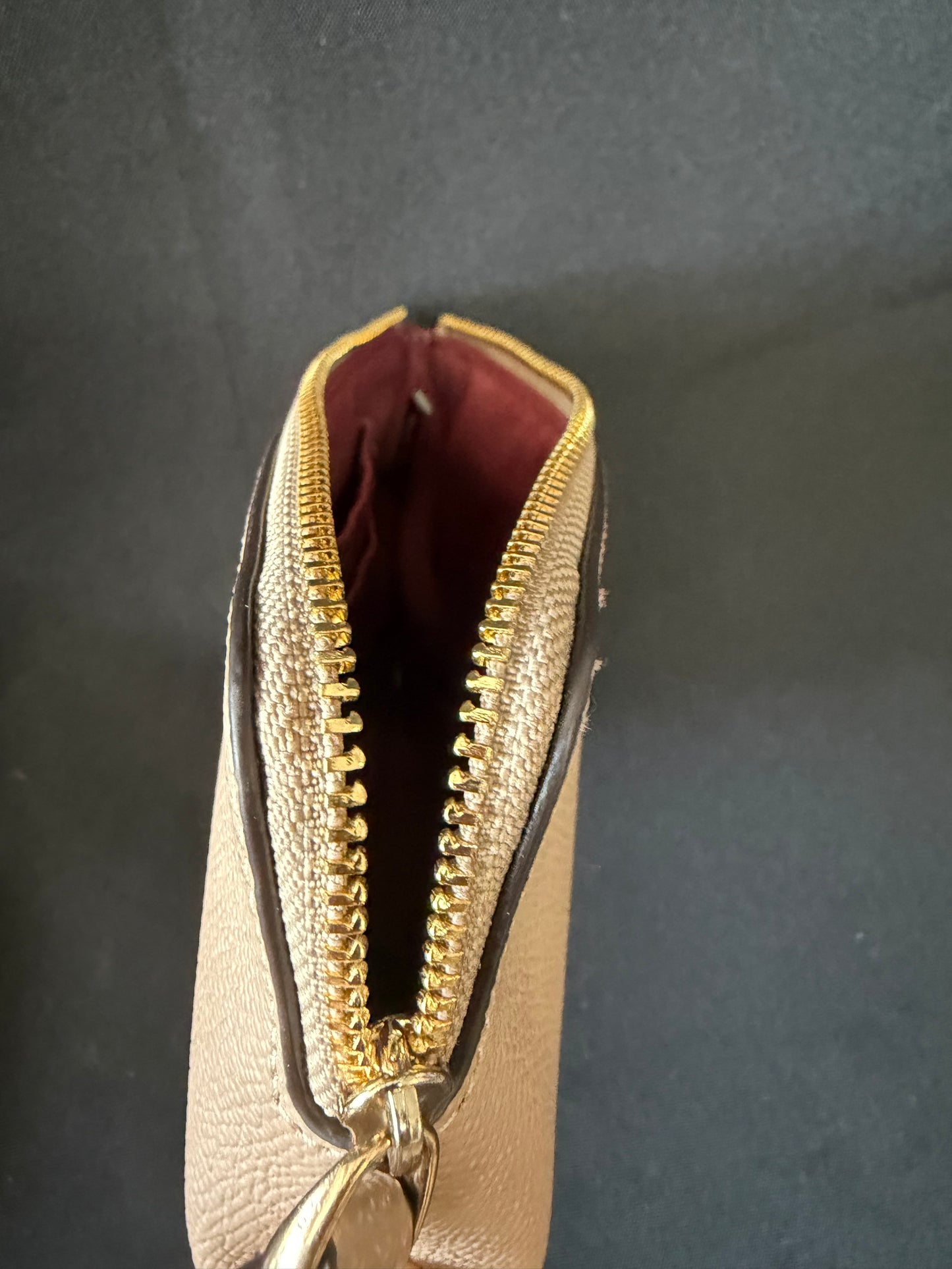 Coach Corner Zip Wristlet in Crossgrain Leather