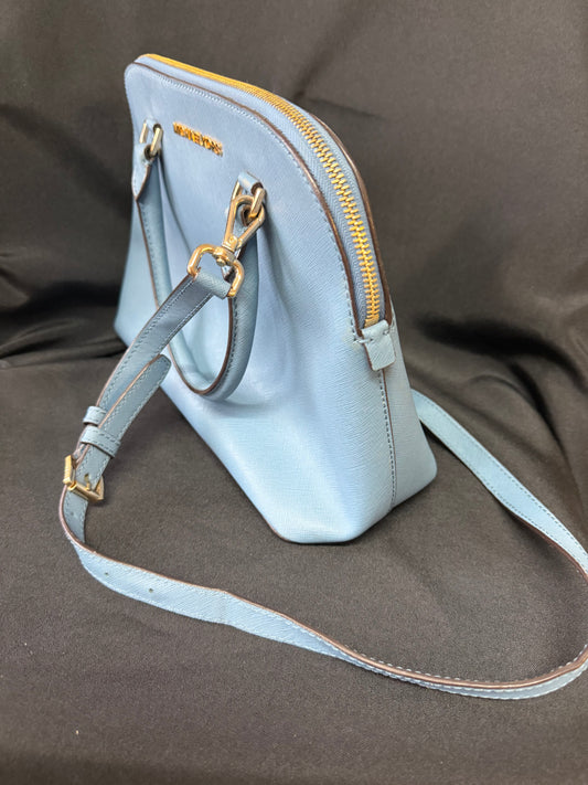 Michael Kors Cindy Large Dome Leather Satchel – Pale Blue