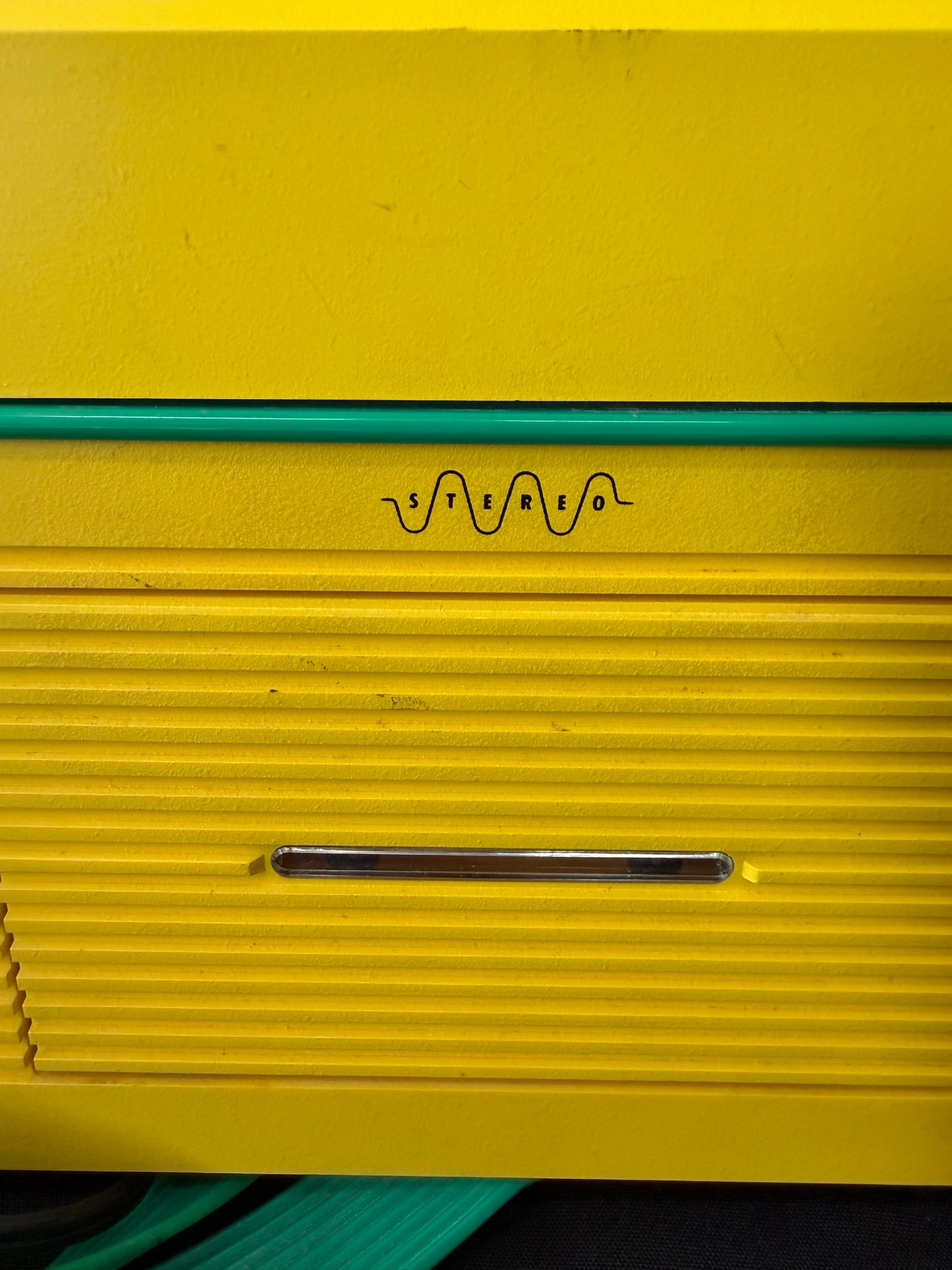 Sharp QT-V40 Stereo Radio Cassette Recorder Yellow Green AM/FM - Tested WORKS