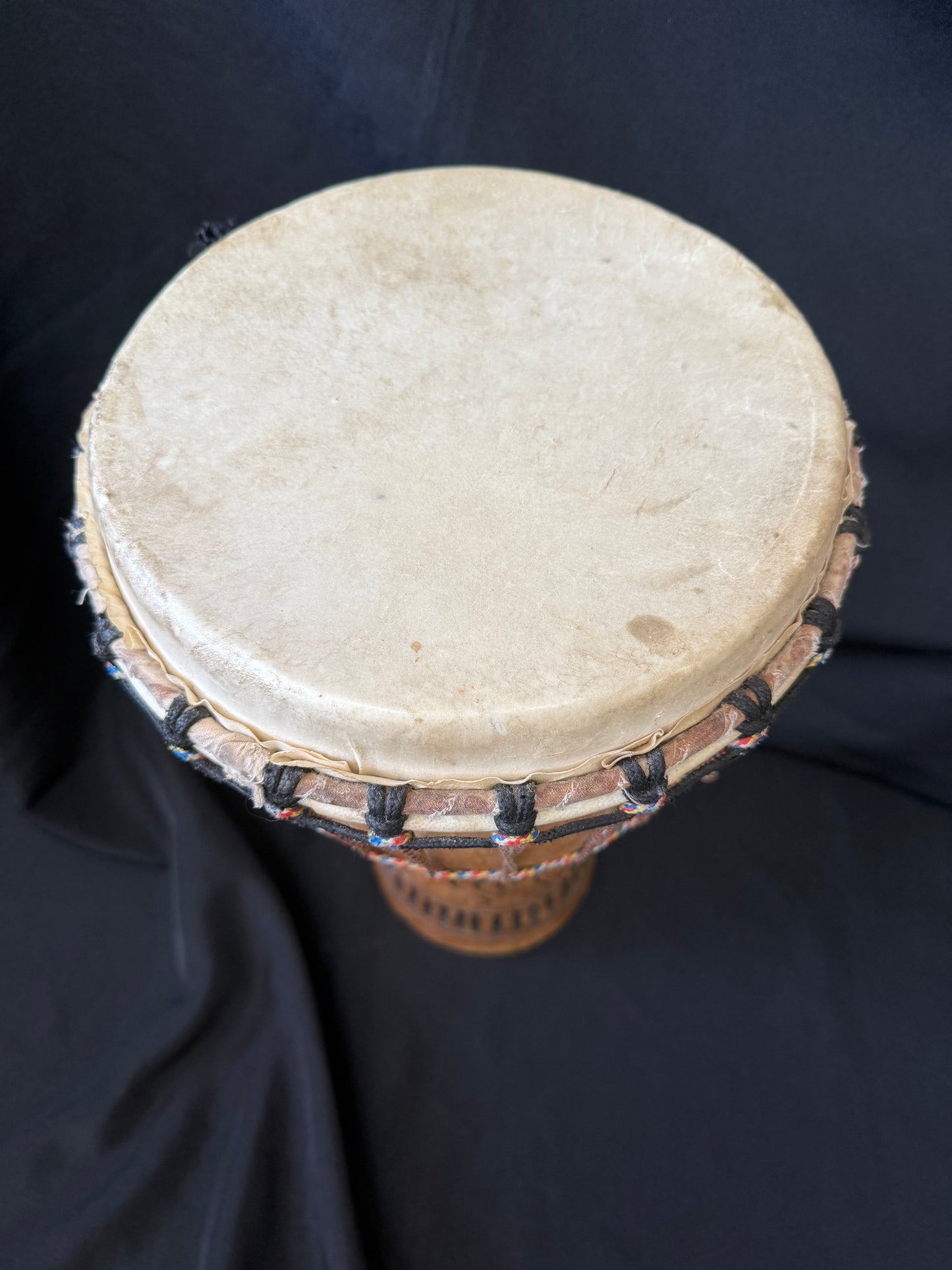 Hand Carved Wooden Rope-Tuned Djembe Drum — 20"