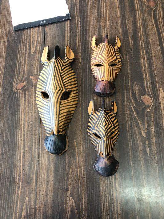 Set of 3 Zebra Masks