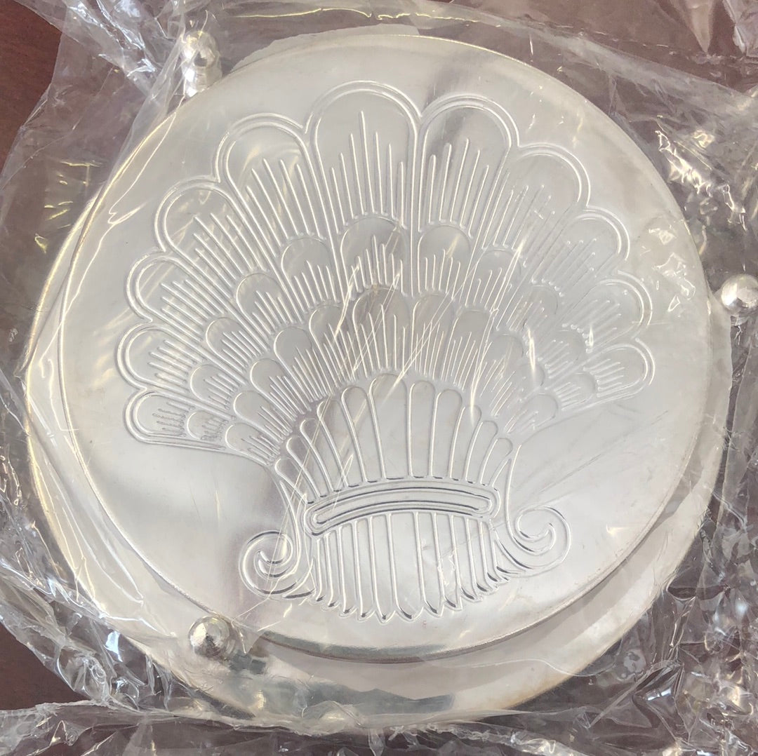 Silver 6 Piece Seashell Coaster Set