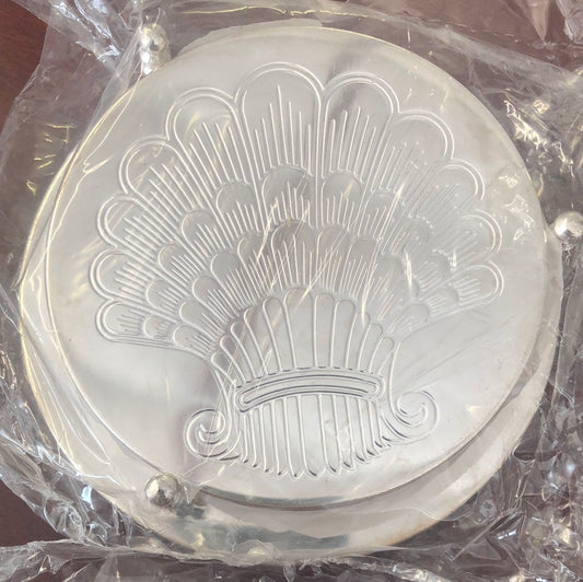 Silver 6 Piece Seashell Coaster Set
