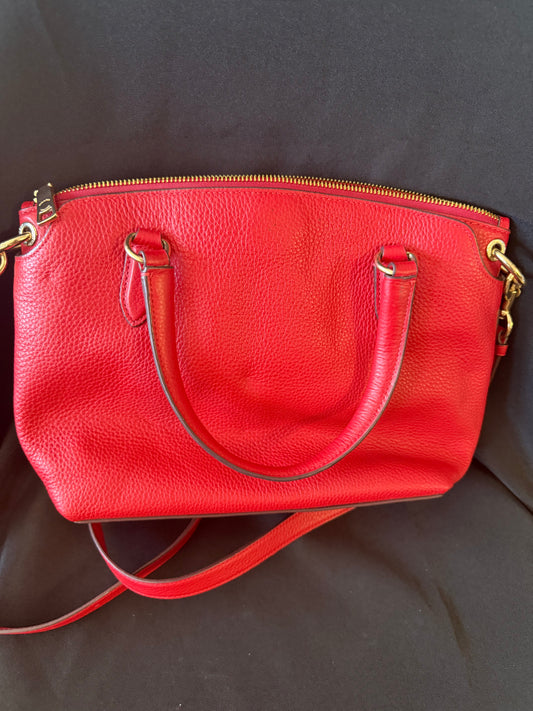 Coach — Remi Satchel Crossbody Shoulder Bag (Red Pebbled Leather, No. 1317)