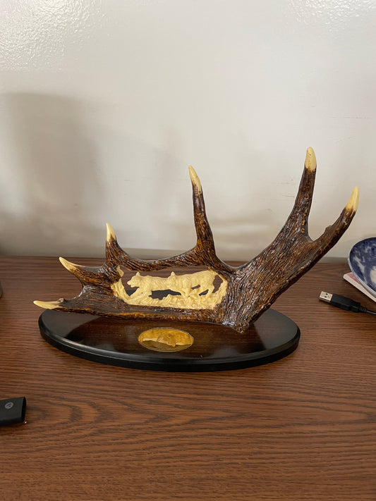 Vintage Carved Alaskan Moose Antler