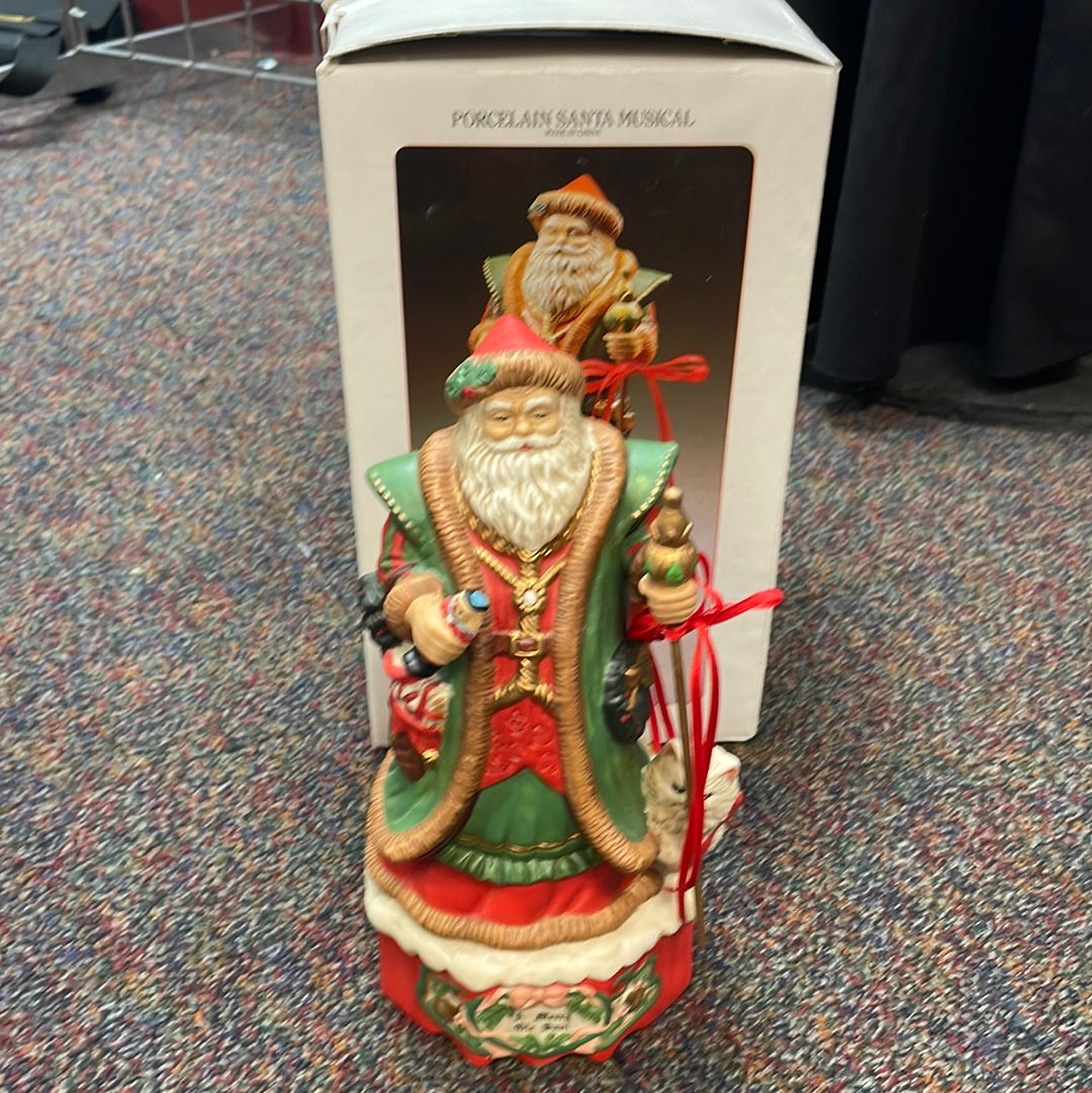 Porcelain Santa Musical