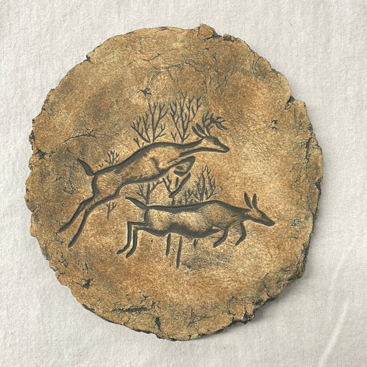 Vintage Stan Langtwait Clay Plaque Deer
