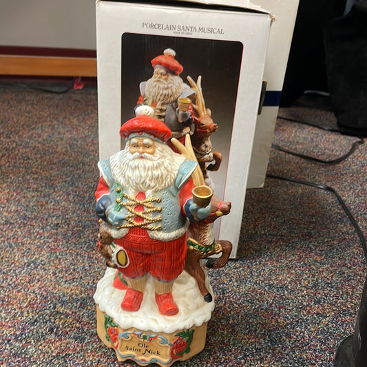 Porcelain Santa Musical